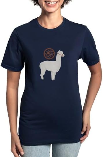 CafePress 100% Alpaca Women's Classic T Shirt Women's Relaxed Fit Classic Cotton T-Shirt - Navy