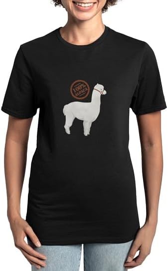 CafePress 100% Alpaca Women's Classic T Shirt Women's Relaxed Fit Classic Cotton T-Shirt - Black