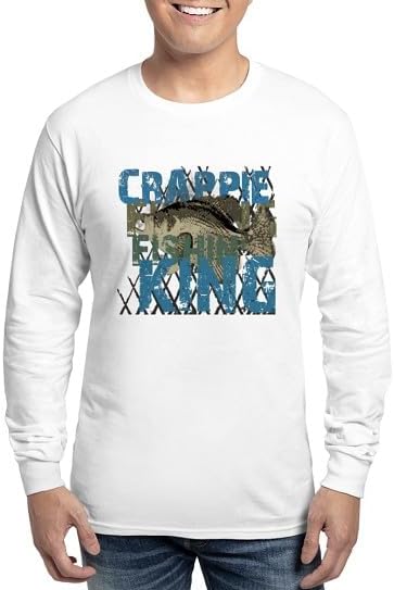 CafePress Crappie Fishin' King Long Sleeve T Shirt Unisex Cotton Long Sleeve T-Shirt - White