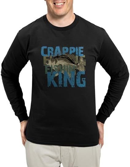 CafePress Crappie Fishin' King Long Sleeve T Shirt Unisex Cotton Long Sleeve T-Shirt - Black