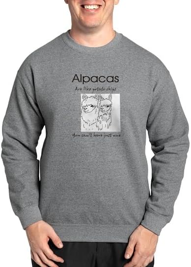 CafePress Alpaca Lover Sweatshirt Classic Crew Neck Light Sweatshirt - Graphite Gray