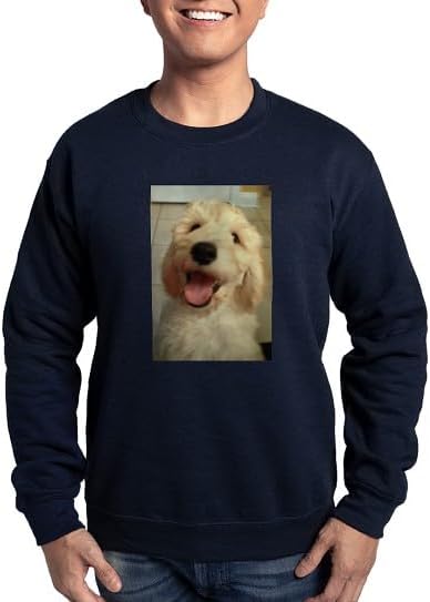 CafePress Happy Goldendoodle Sweatshirt Classic Crew Neck Light Sweatshirt - Navy