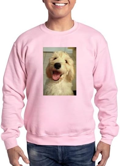 CafePress Happy Goldendoodle Sweatshirt Classic Crew Neck Light Sweatshirt - Pink
