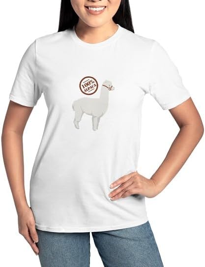 CafePress 100% Alpaca Women's Classic T Shirt Women's Relaxed Fit Classic Cotton T-Shirt - White