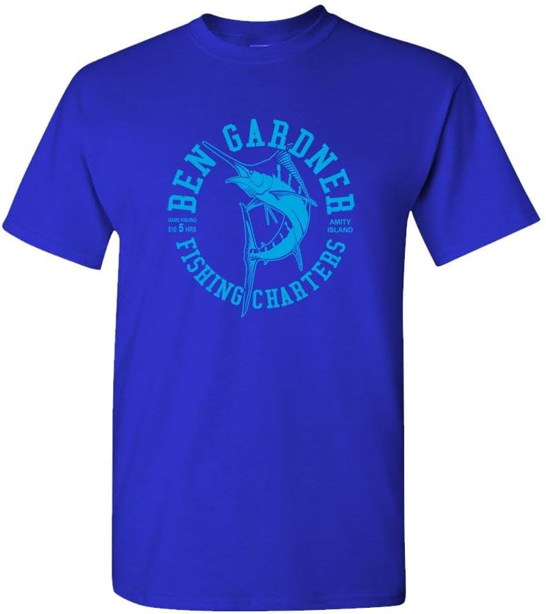 Ben Gardner Fishing Charter - Movie Parody - Mens Cotton T-Shirt - Royal