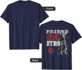 Doberman Pinscher Friend Life Line Hero (on back) T-Shirt - Navy Blue