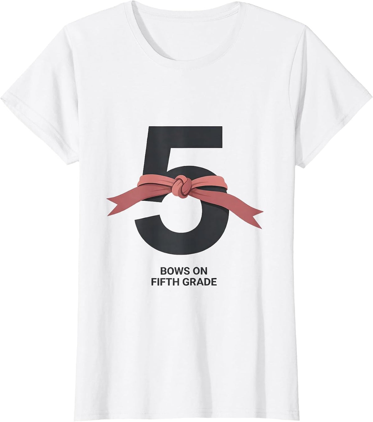 Women's Bows On Fifth Grade Coquette Bow Back to School Fifth Grade T-Shirt - White