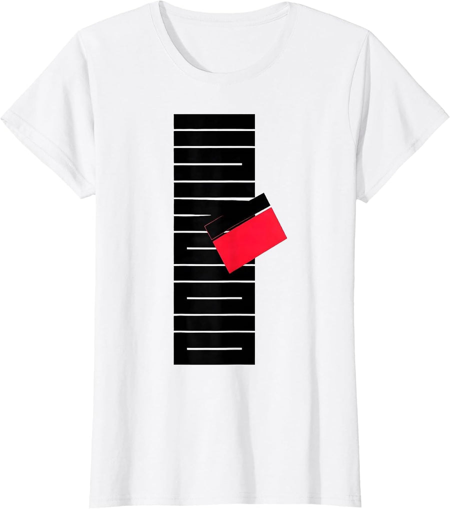 Women's Abstract Letter-Block Dyslexia Awareness Humor T-Shirt - White