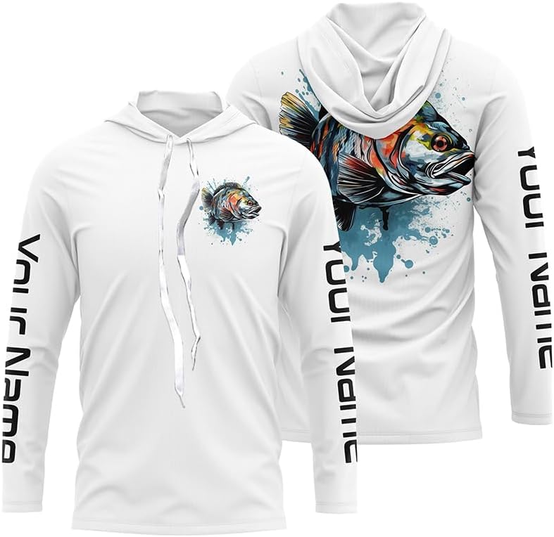Personalized Crappie Tournament Fishing Shirts, Crappie Long Sleeve Fishing Jerseys - Long Sleeves Hooded Upf