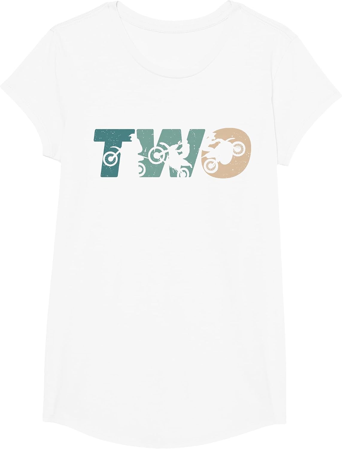 2nd Birthday Retro Motocross Dirt Bike 2 Years Boys Girl T-Shirt - Girls White
