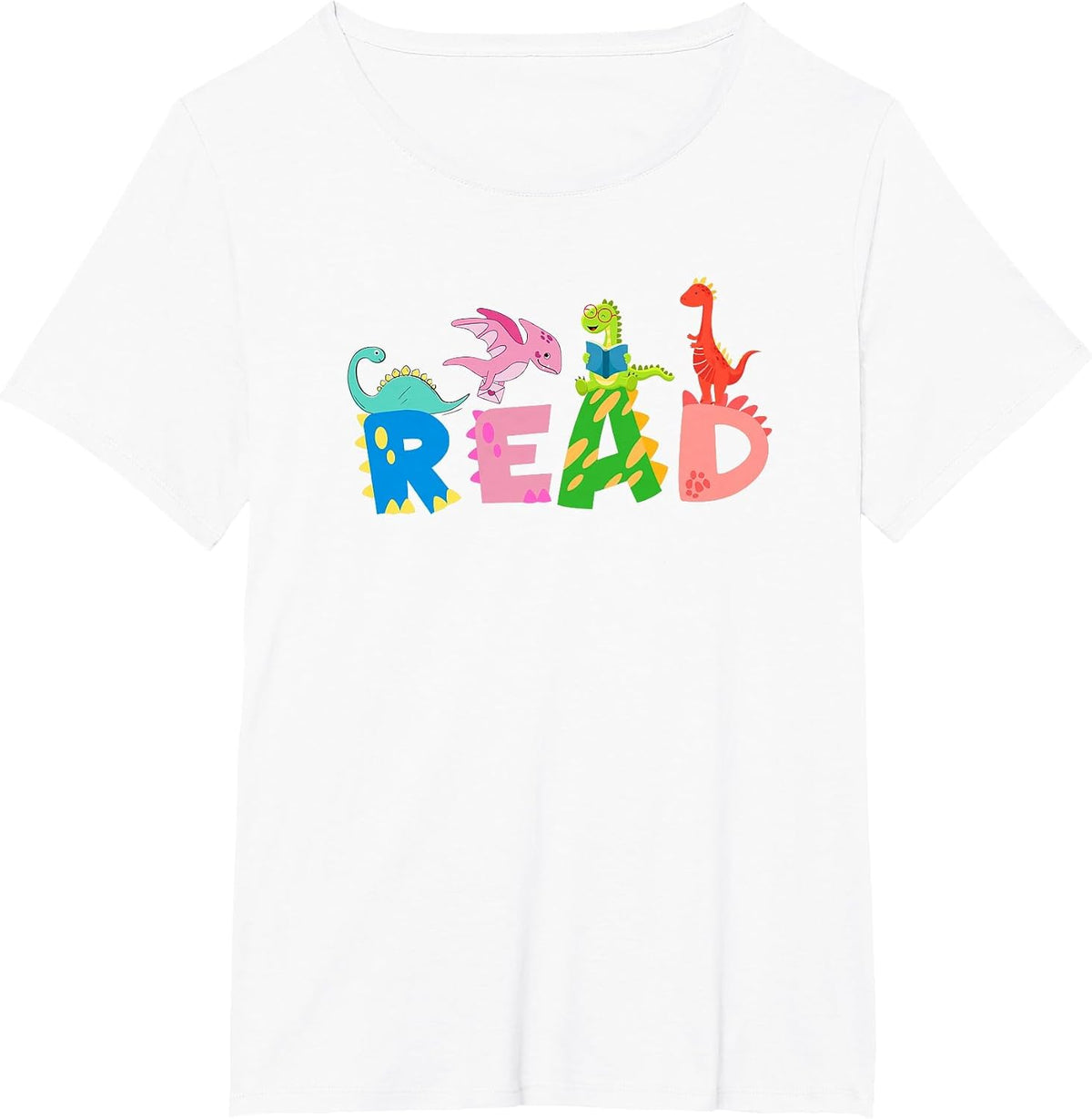 Funny Reading Dinosaur T rex Dino Book Lover T-Shirt - White