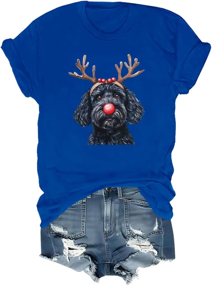 Christmas Black Goldendoodle Shirt Christmas Dog T-Shirt Unisex - Royal Blue
