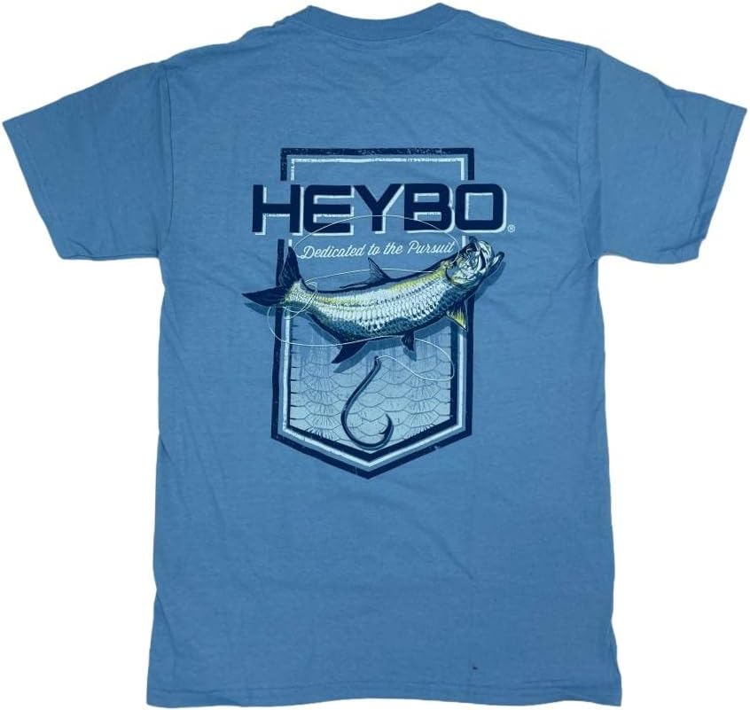 Heybo Saltwater Fishing SS T-Shirt, Saltwater Life T-Shirt - Sky Blue