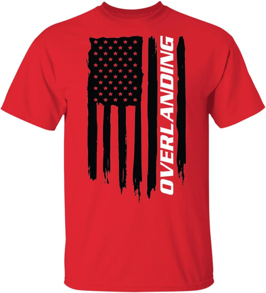 Overlanding Off-Road Desert Crawling American Flag T-Shirt - Red