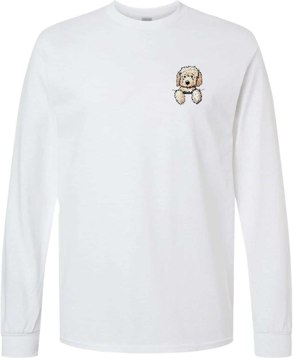 inktastic Pocket Goldendoodle Adult Long Sleeve T-Shirt - KiniArt - 0020 White