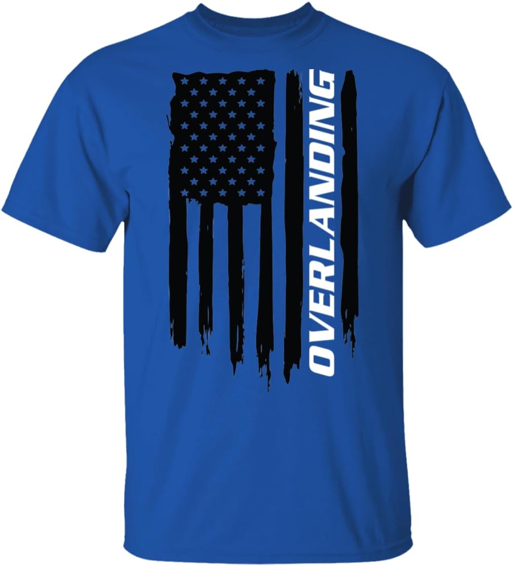 Overlanding Off-Road Desert Crawling American Flag T-Shirt - Royal