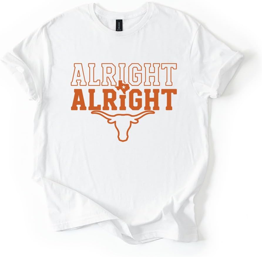 Texas Cattle Steer Graphic Casual Cotton Tee - White