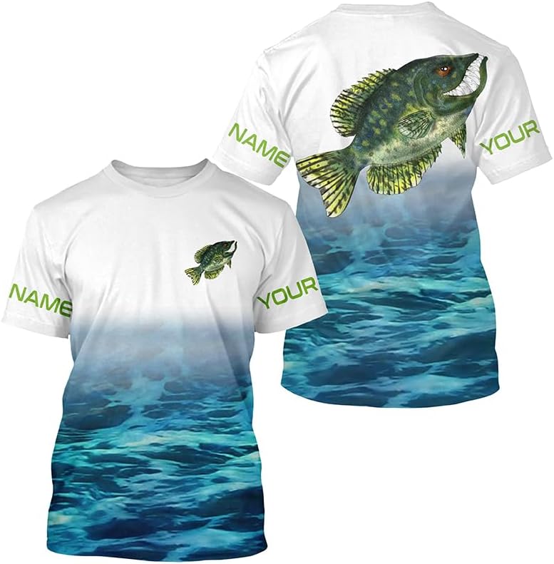 Custom Crappie Tournament Long Sleeve Fishing Shirts, Crappie Performance Fishing Jerseys - T-shirt Upf