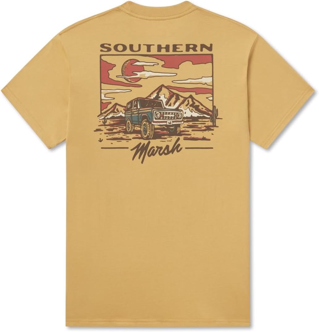 Southern Marsh Men's High Desert Rodeo T-Shirt, Short Sleeve Tee - Khaki