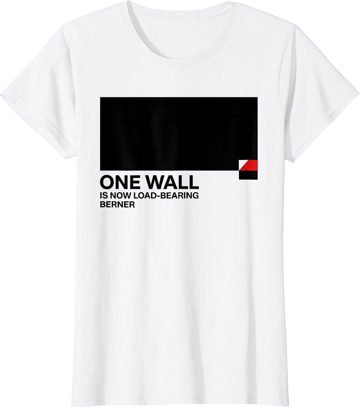 Women's One Wall Is Now Load-Bearing Berner Funny Bernese Mountain T-Shirt - White