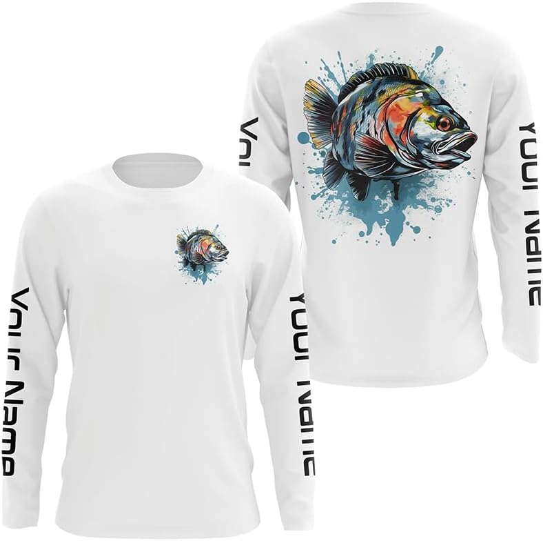 Personalized Crappie Tournament Fishing Shirts, Crappie Long Sleeve Fishing Jerseys - Long Sleeves Upf