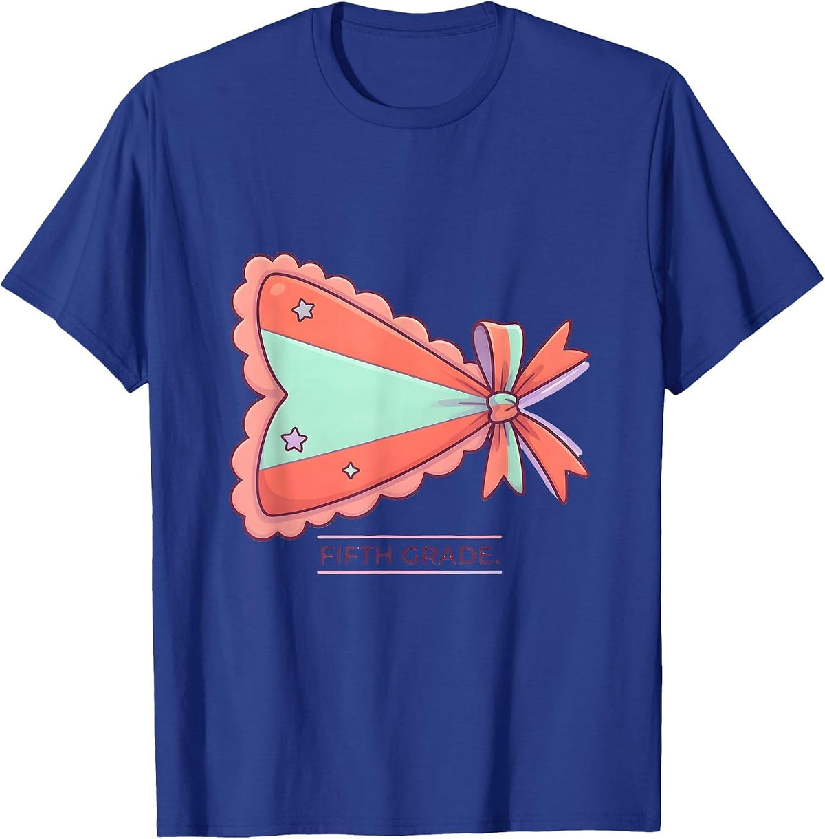 Men's Fifth Grade Cute Kawaii Back To School Girl Teacher T-Shirt - Royal Blue