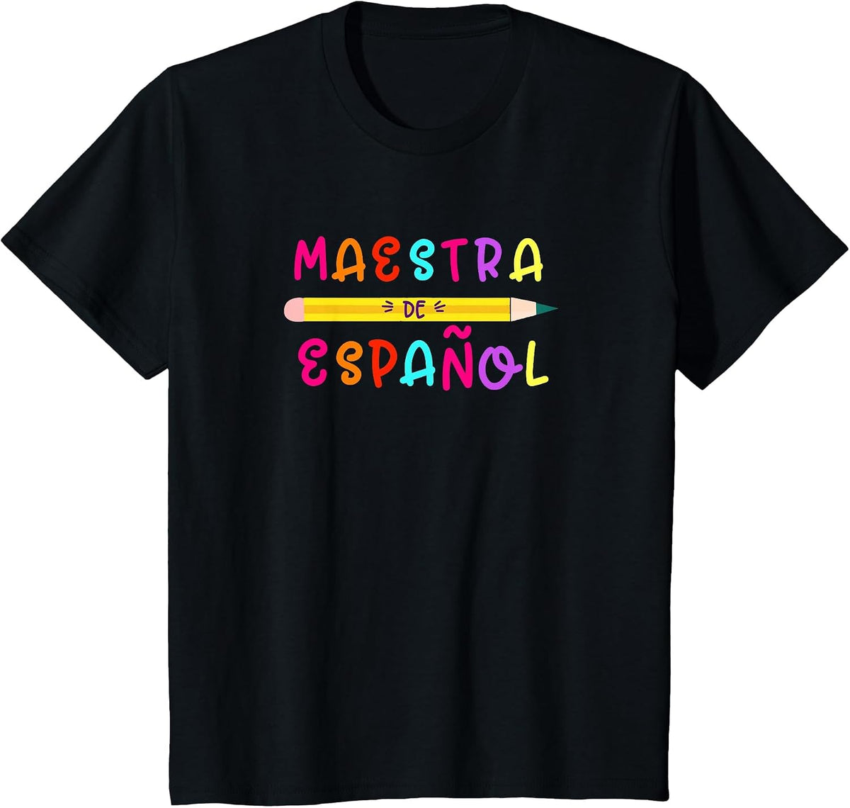 Maestra de Español Back to School Dual Language T-Shirt - Black
