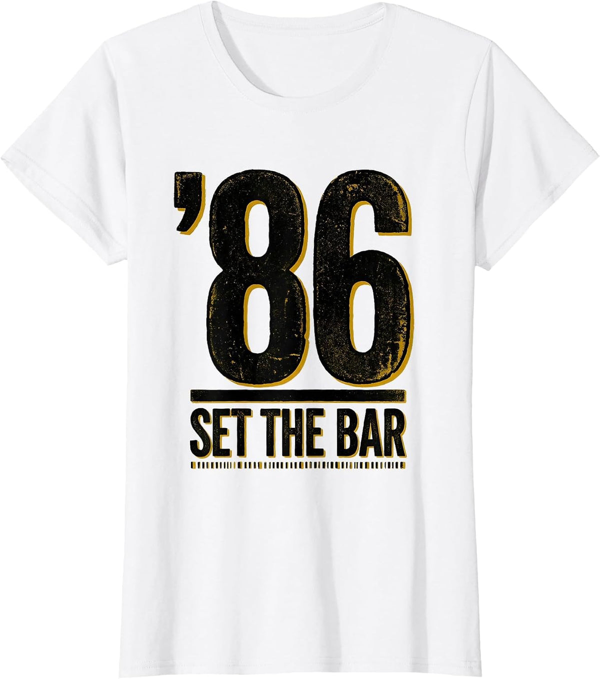Women's '86 Set The Bar Vintage 90s Hip-Hop Rap Lyric Quote T-Shirt - White
