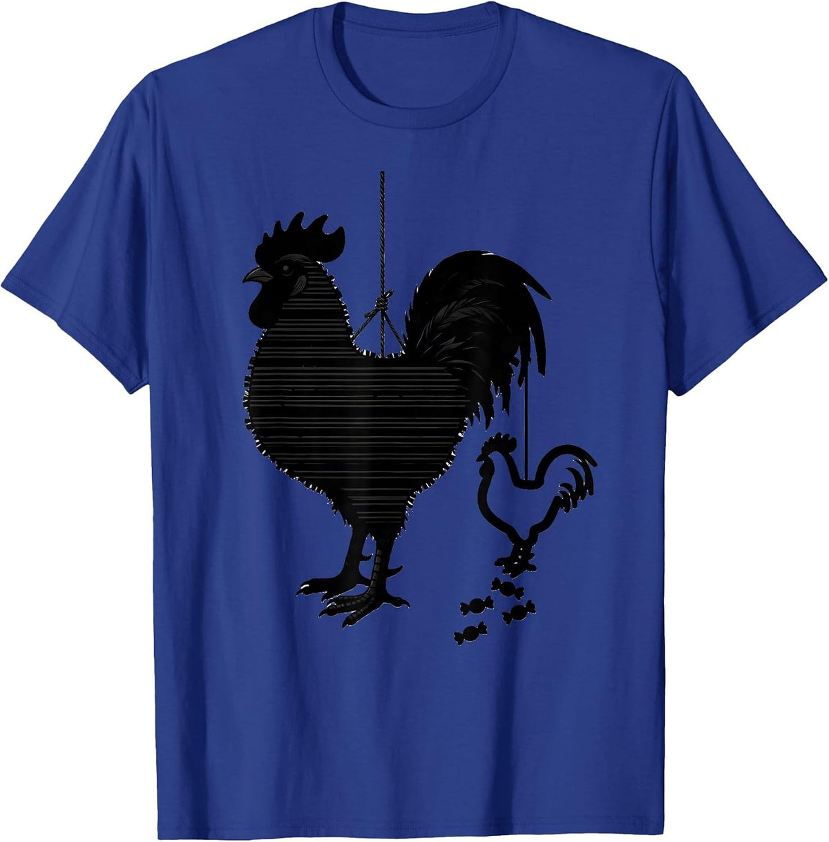 Rooster Pinata Silhouette Cinco De Mayo Party Costume T-Shirt - Royal Blue