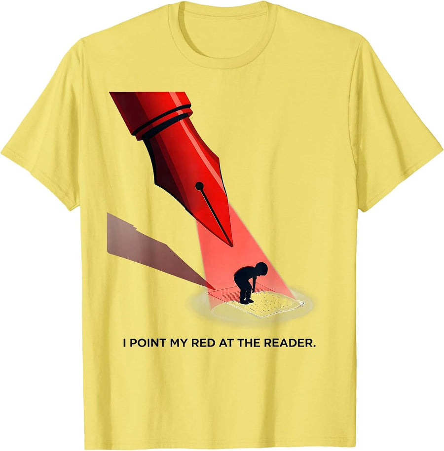 Men's I Point My Red At The Reader Dyslexia Awareness Month T-Shirt - Lemon Yellow