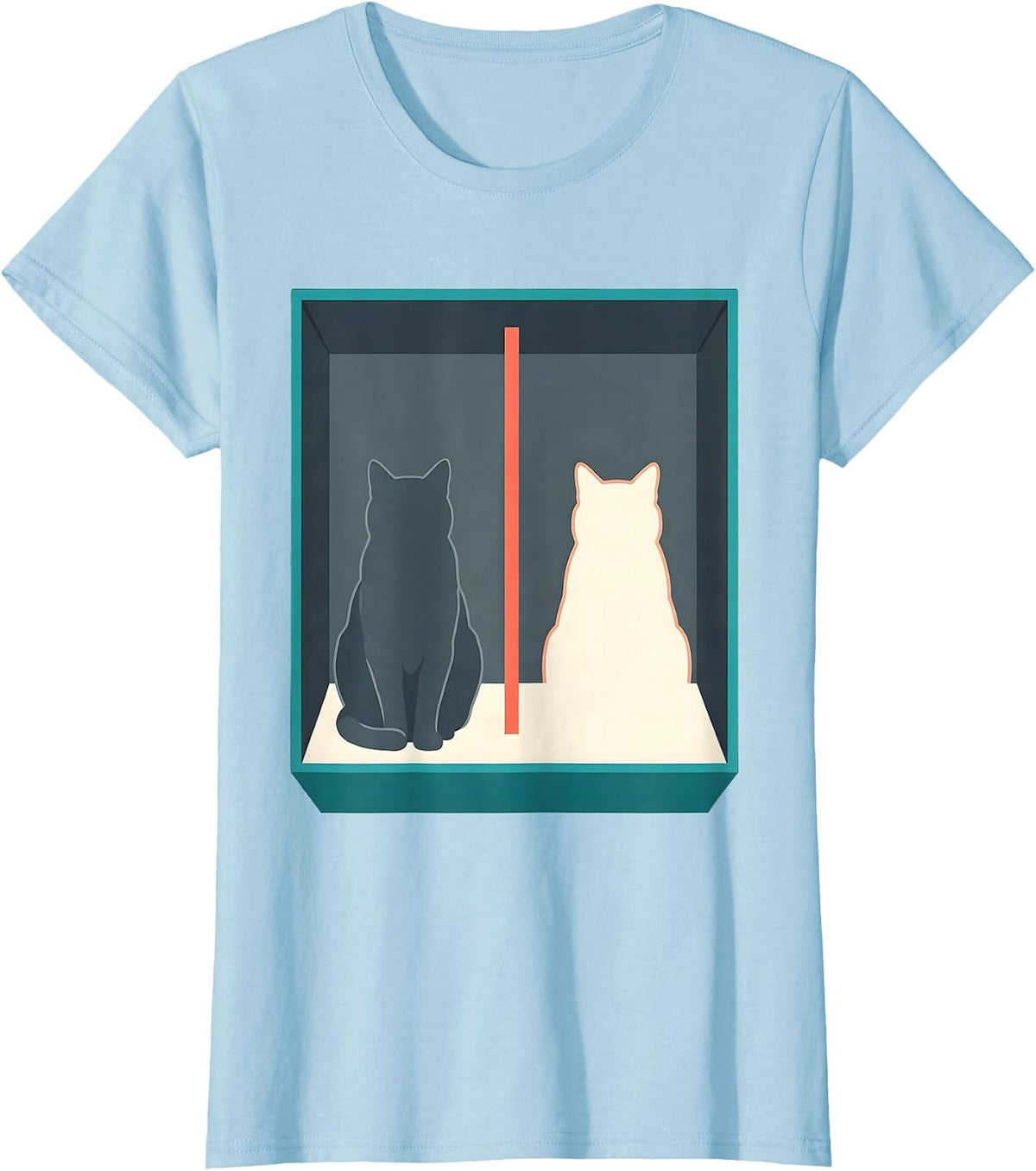 Schrodingers Cat Quantum Physics Humor Science Geek Gift T-Shirt - Baby Blue