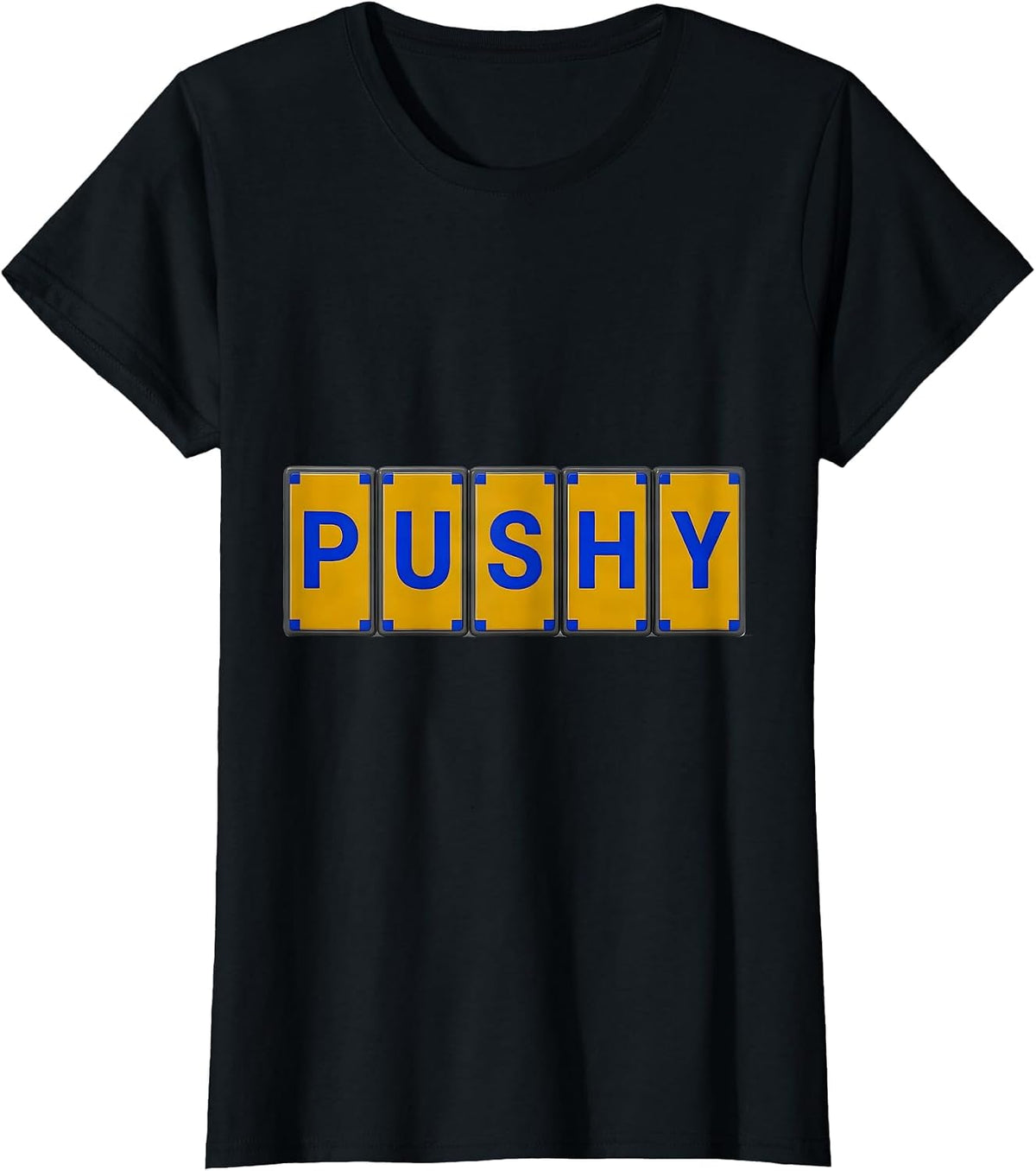 PUSHY Funny Science Element Wordplay Periodic Table T-Shirt - Black