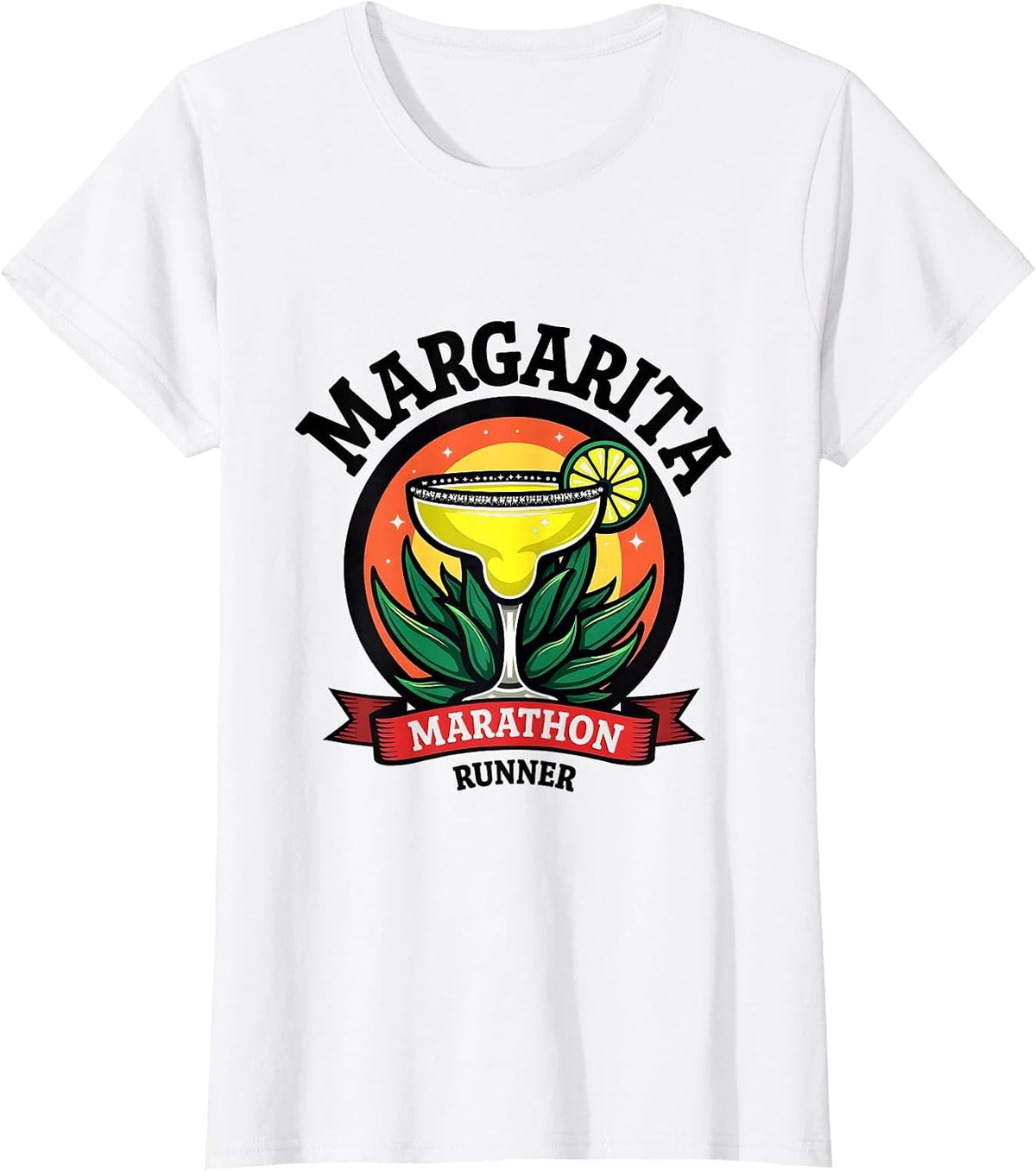 Margarita Marathon Runner Cinco de Mayo Design T-Shirt - White