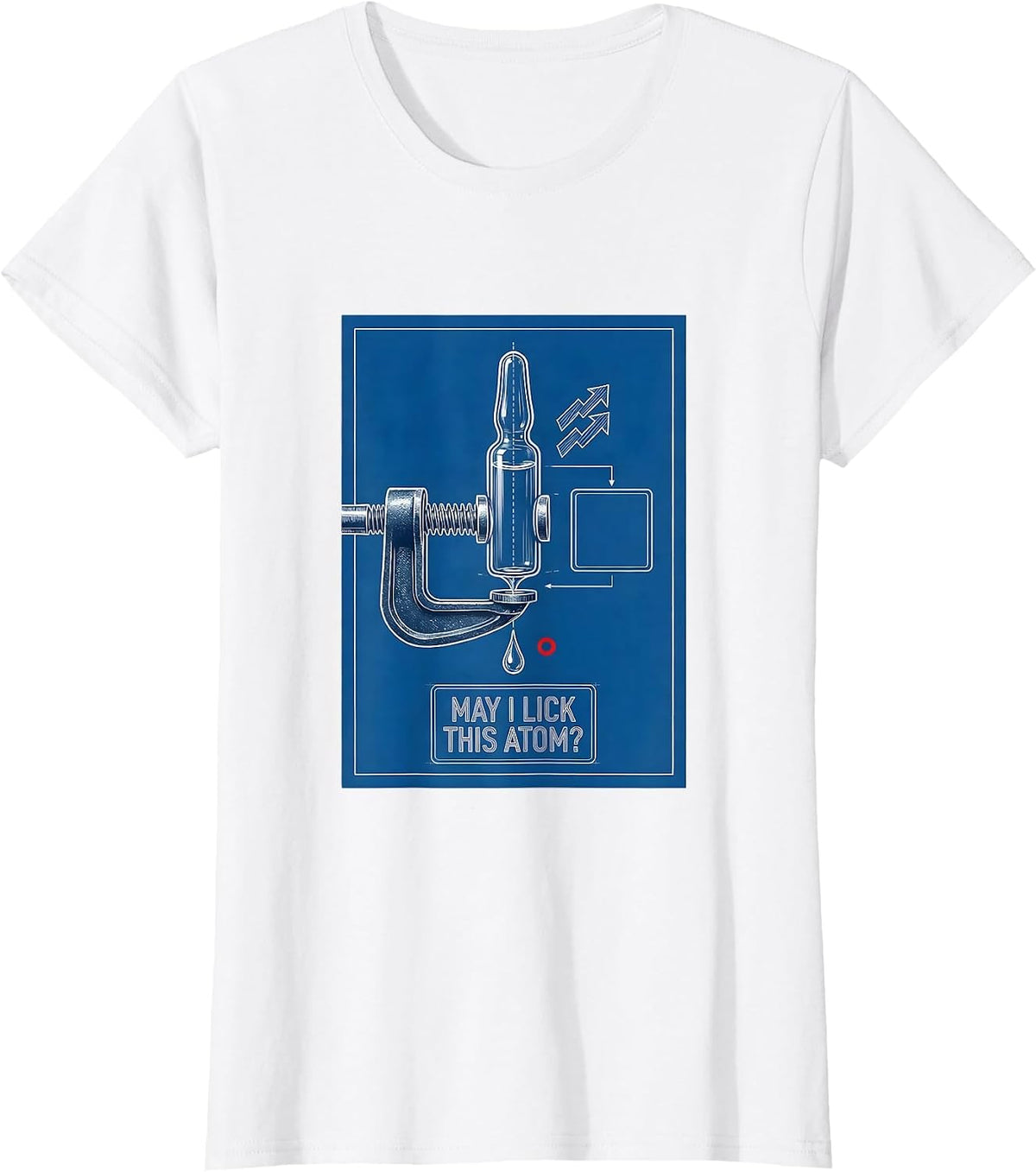 May I Lick This Atom Funny Periodic Table Science Teacher T-Shirt - White