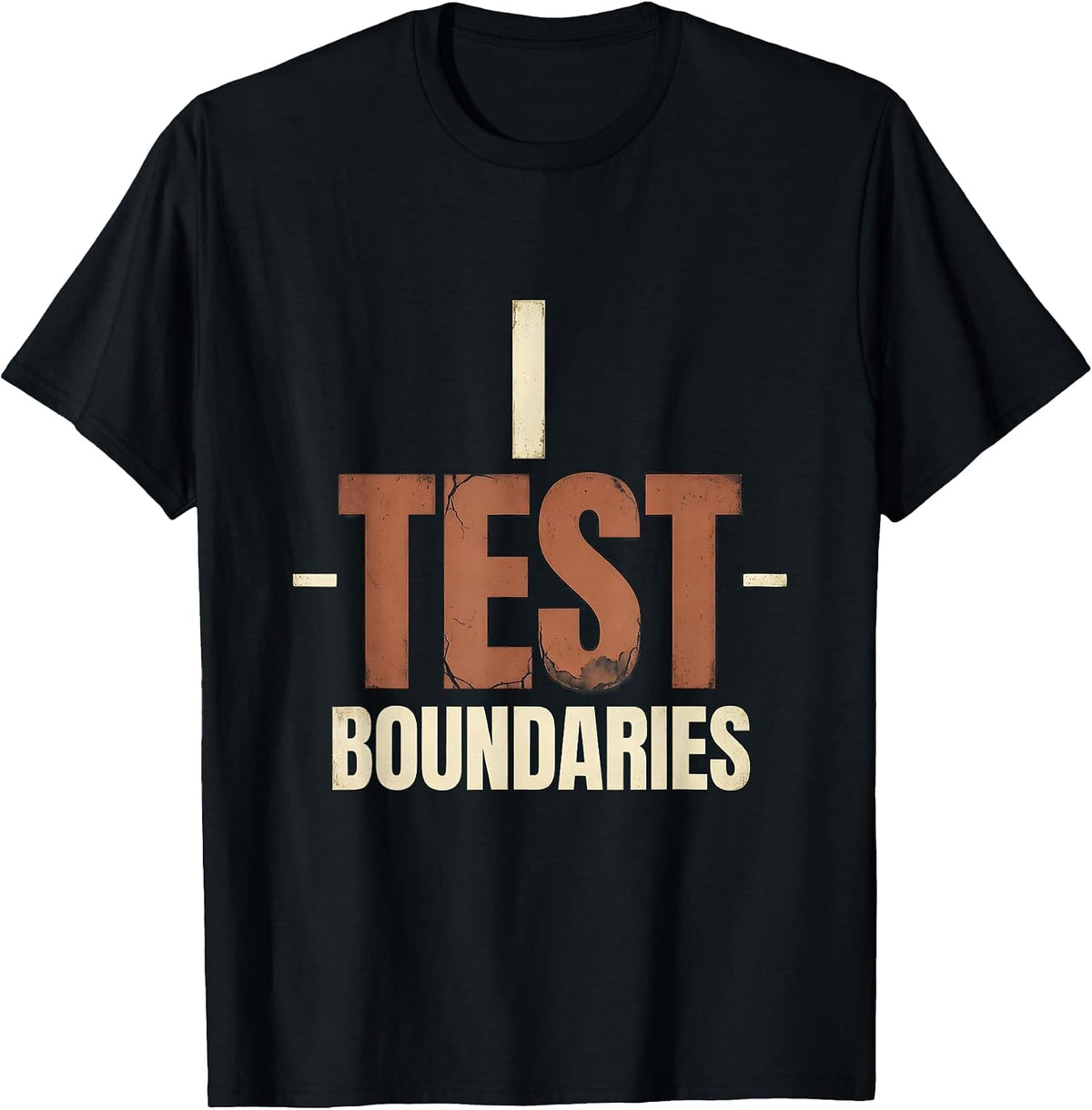 Men's I Test Boundaries Distressed Funny School Counselor T-Shirt - Black