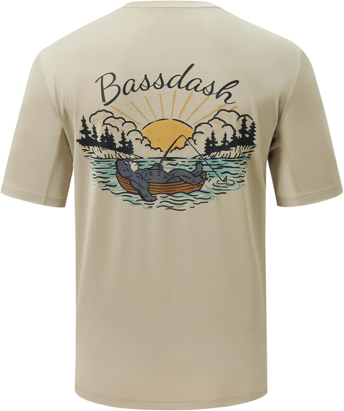 BASSDASH Men’s Graphic T-Shirts Short Sleeve Fishing Shirt UPF 50+ Moisture Wicking UV Sun Protection FS36M - Light