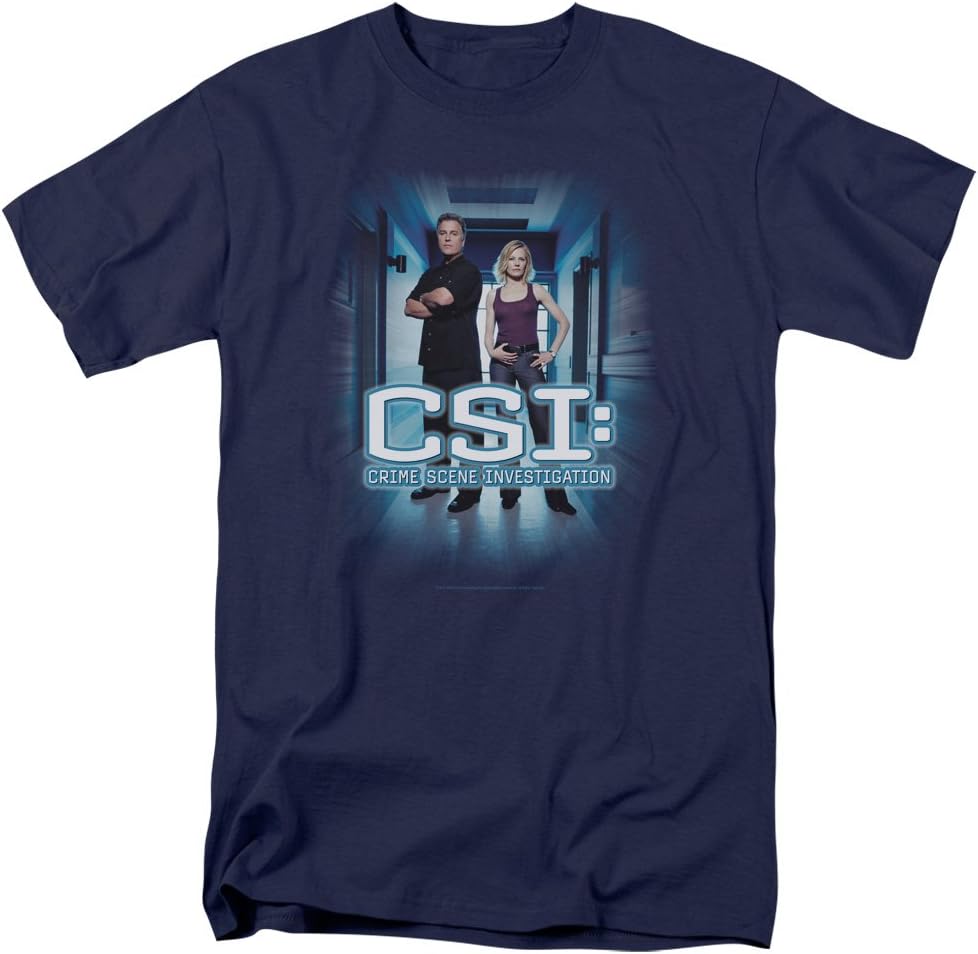 Trevco Csi Do Not Cross Adult T-Shirt Shirt - Navy