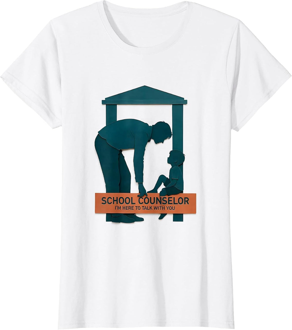 School Counselor I'm Here To Talk With You Support T-Shirt - White