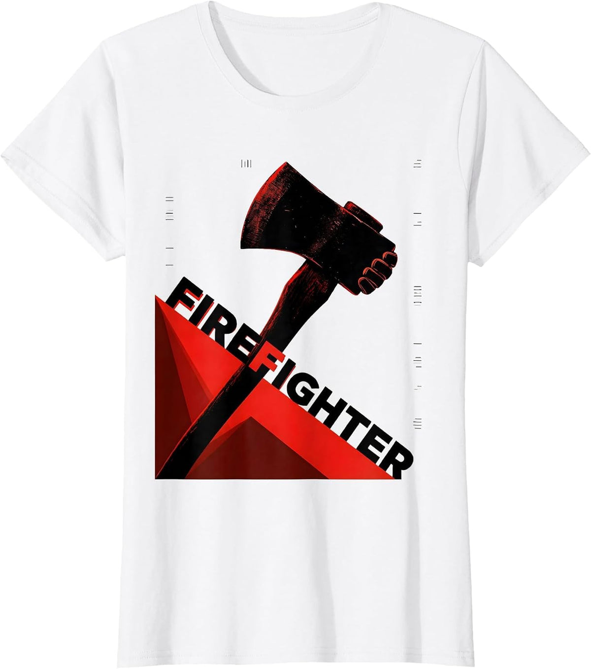 Firefighter Constructivist Poster Art Fire Department Pride T-Shirt - White