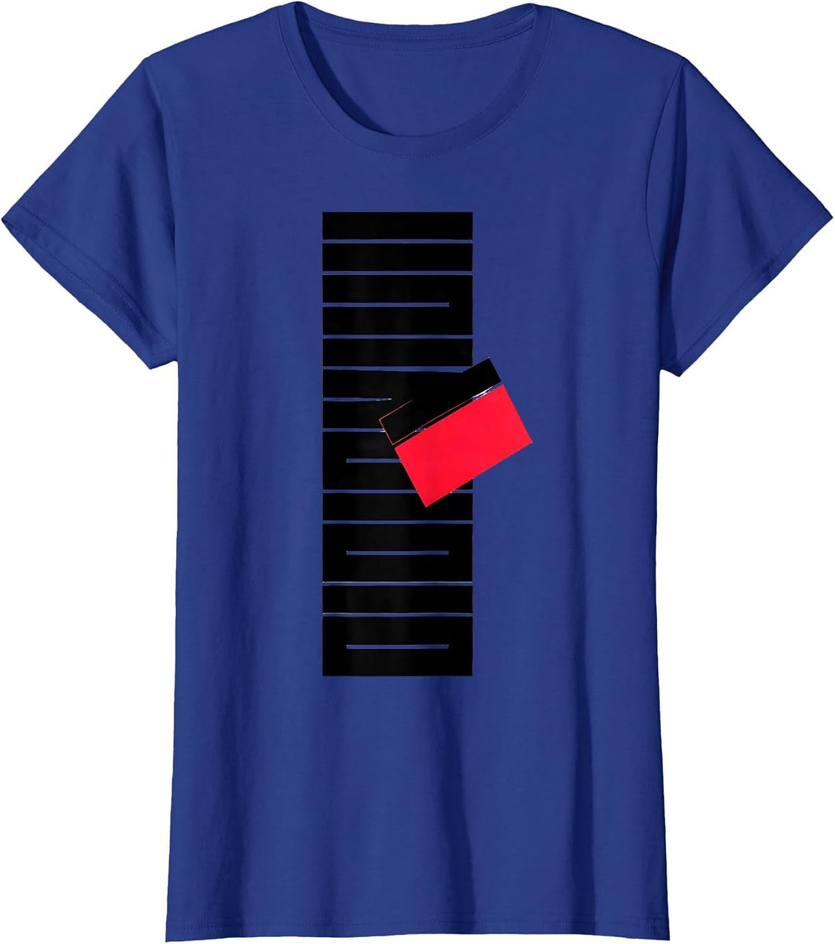 Women's Abstract Letter-Block Dyslexia Awareness Humor T-Shirt - Royal Blue