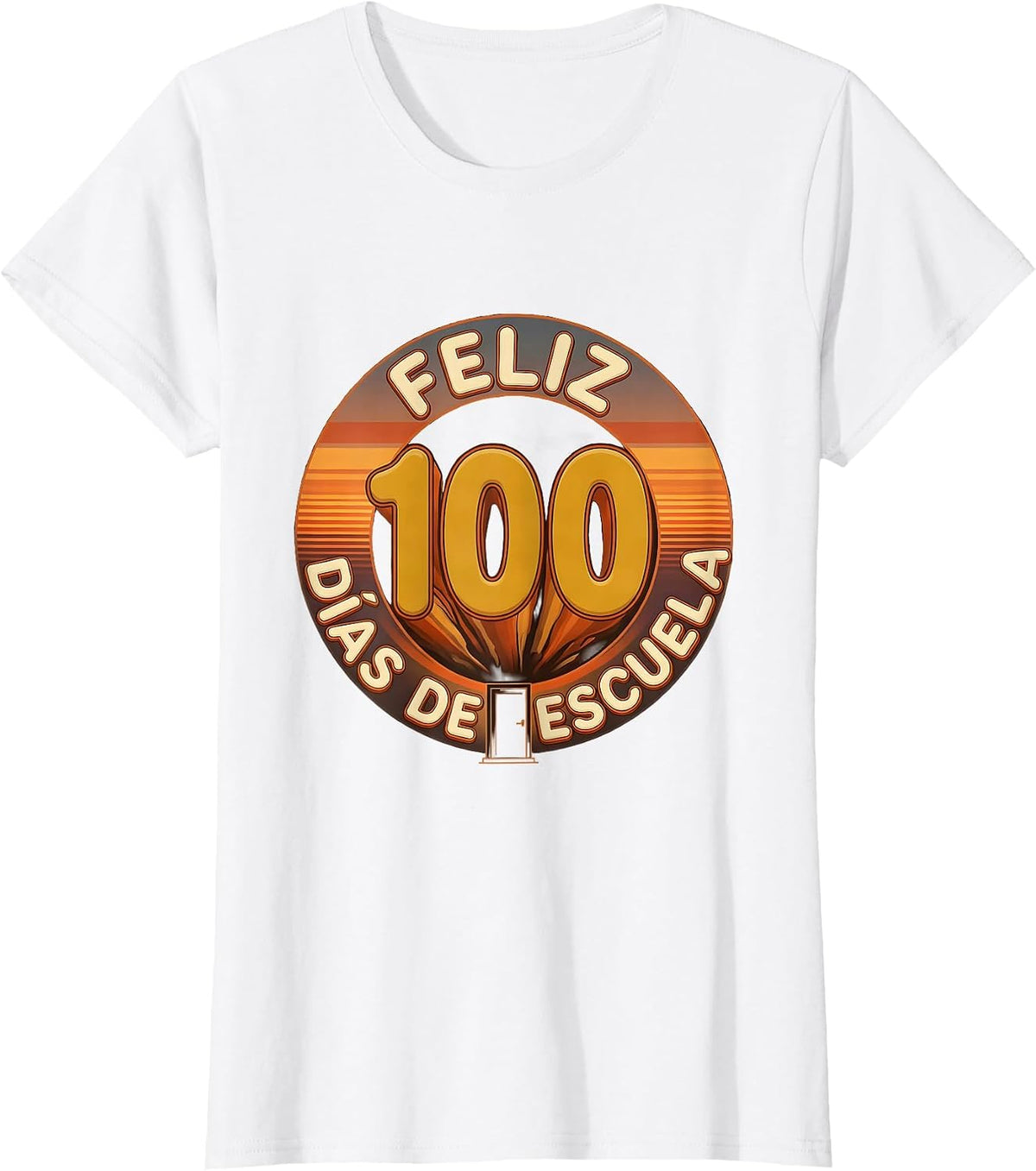 Women's Feliz 100 días de escuela Retro Spanish Teacher 100th Day T-Shirt - White