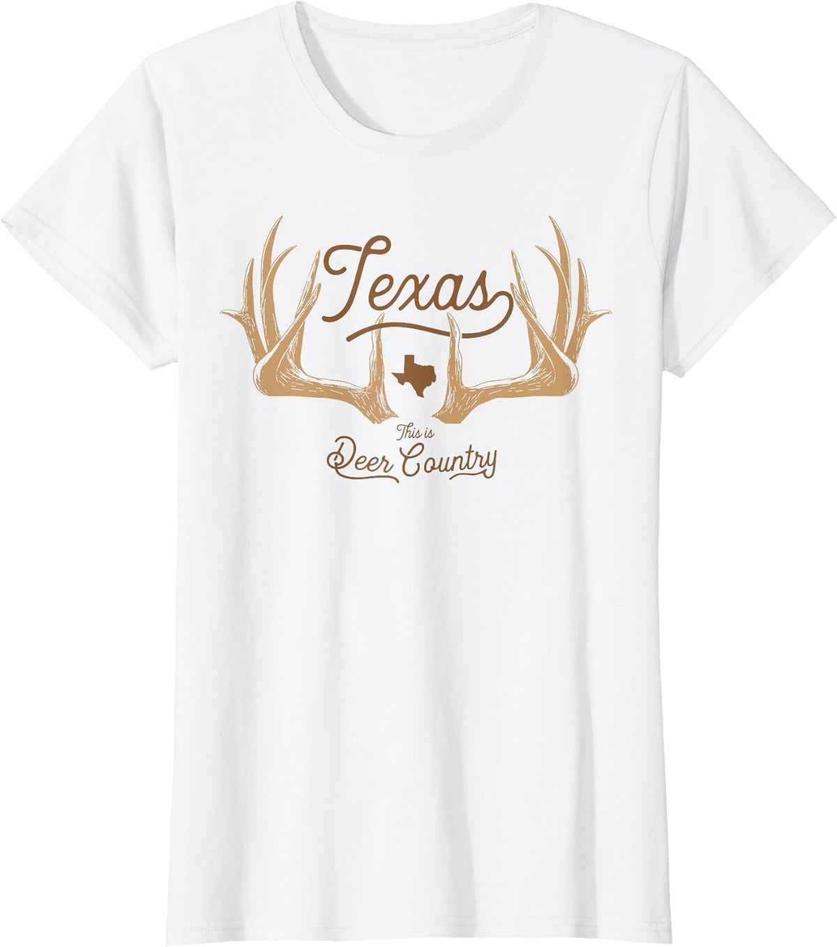 Texas Deer Country Hunting Whitetail T-Shirt - White