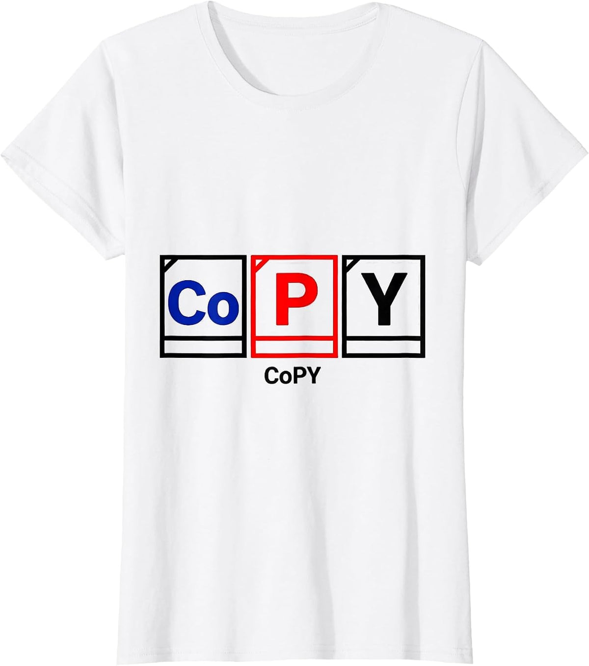 Women's CoPY Geometric Nerdy Chemistry Pun Science Humor T-Shirt - White