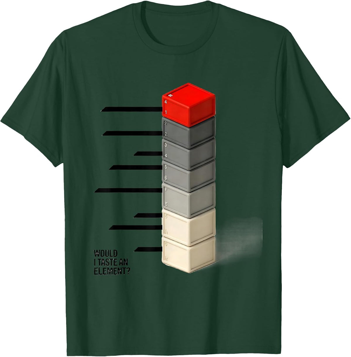 Would I Taste An Element Funny Periodic Table Chemistry T-Shirt - Dark Green