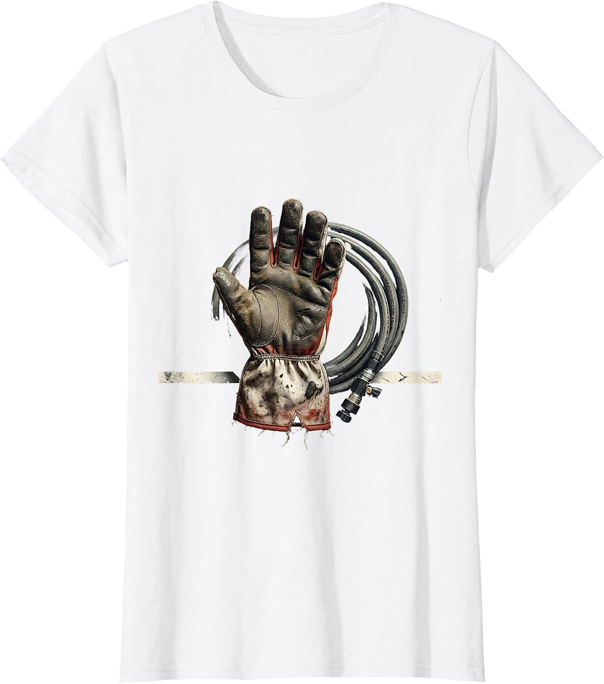 Worn Turnout Glove SCBA Regulator Firefighter Humor T-Shirt - White