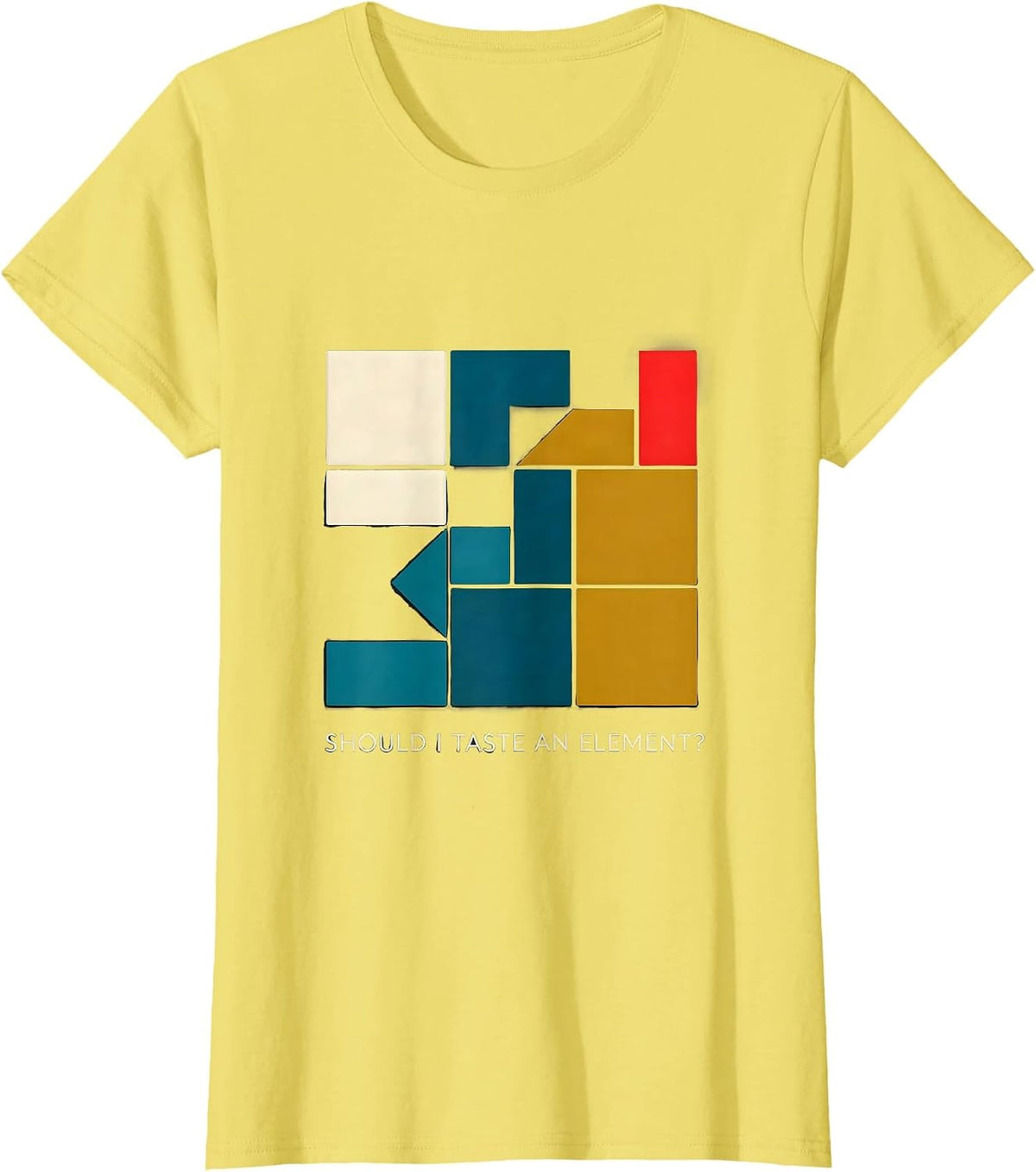 Should I Taste An Element? Funny Periodic Table Chemistry T-Shirt - Lemon Yellow