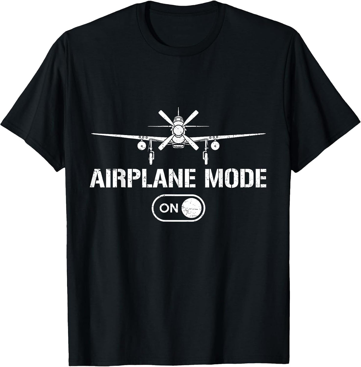 Airplane Mode Funny P-51 Mustang World War 2 Fighter Planes T-Shirt - Black