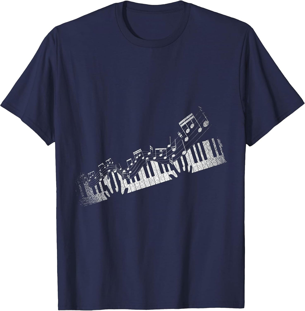 Sheet Music Piano Lovers Pianist Piano T-Shirt - Navy Blue
