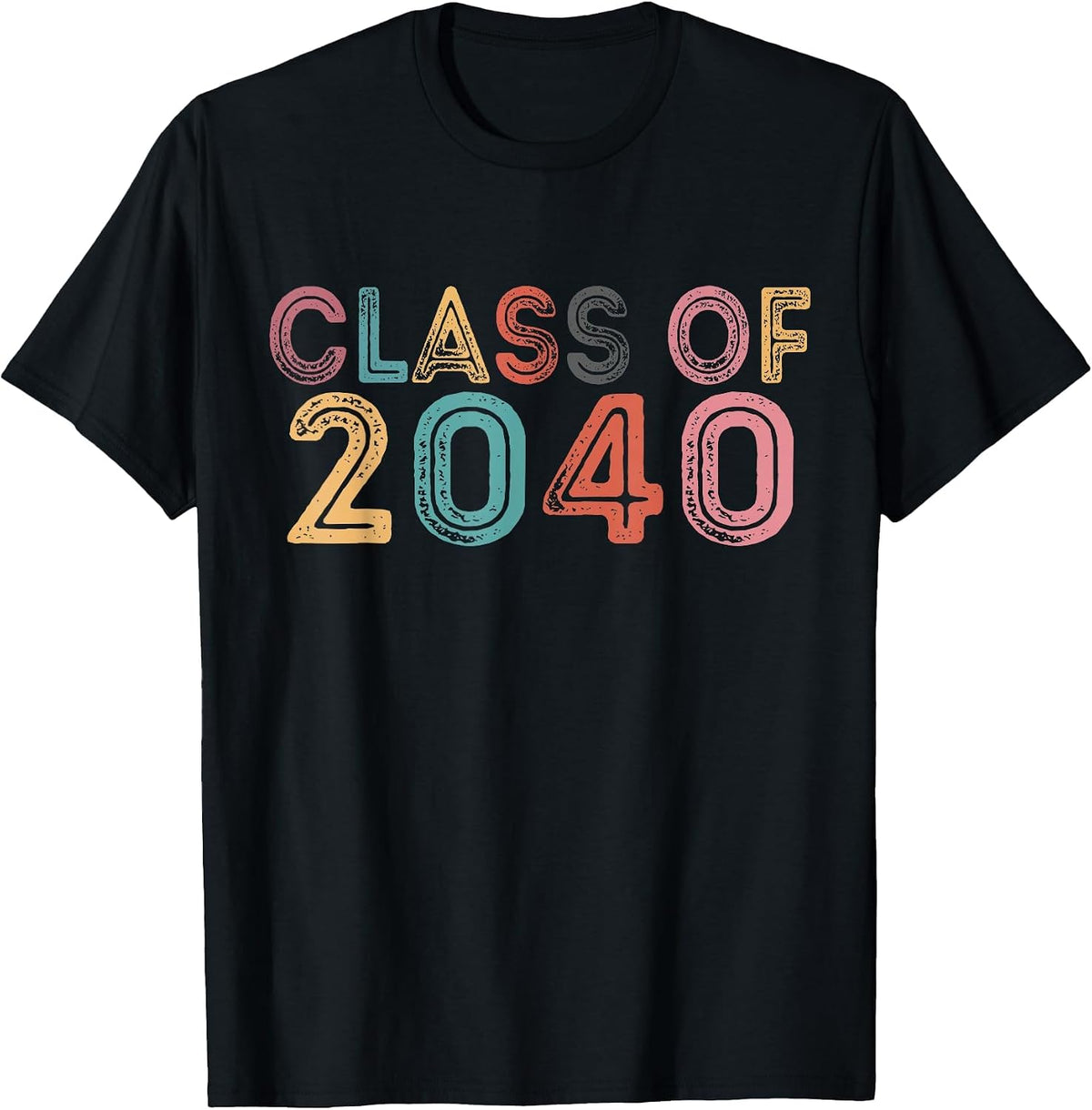 Class of 2040 Grow with Me Graduation 2040 T-Shirt - Black