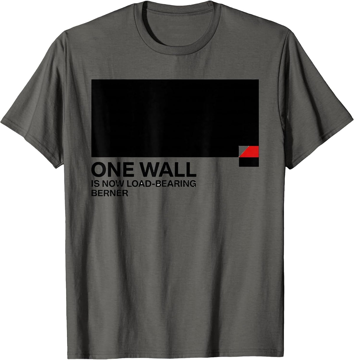 Men's One Wall Is Now Load-Bearing Berner Funny Bernese Mountain T-Shirt - Asphalt Grey